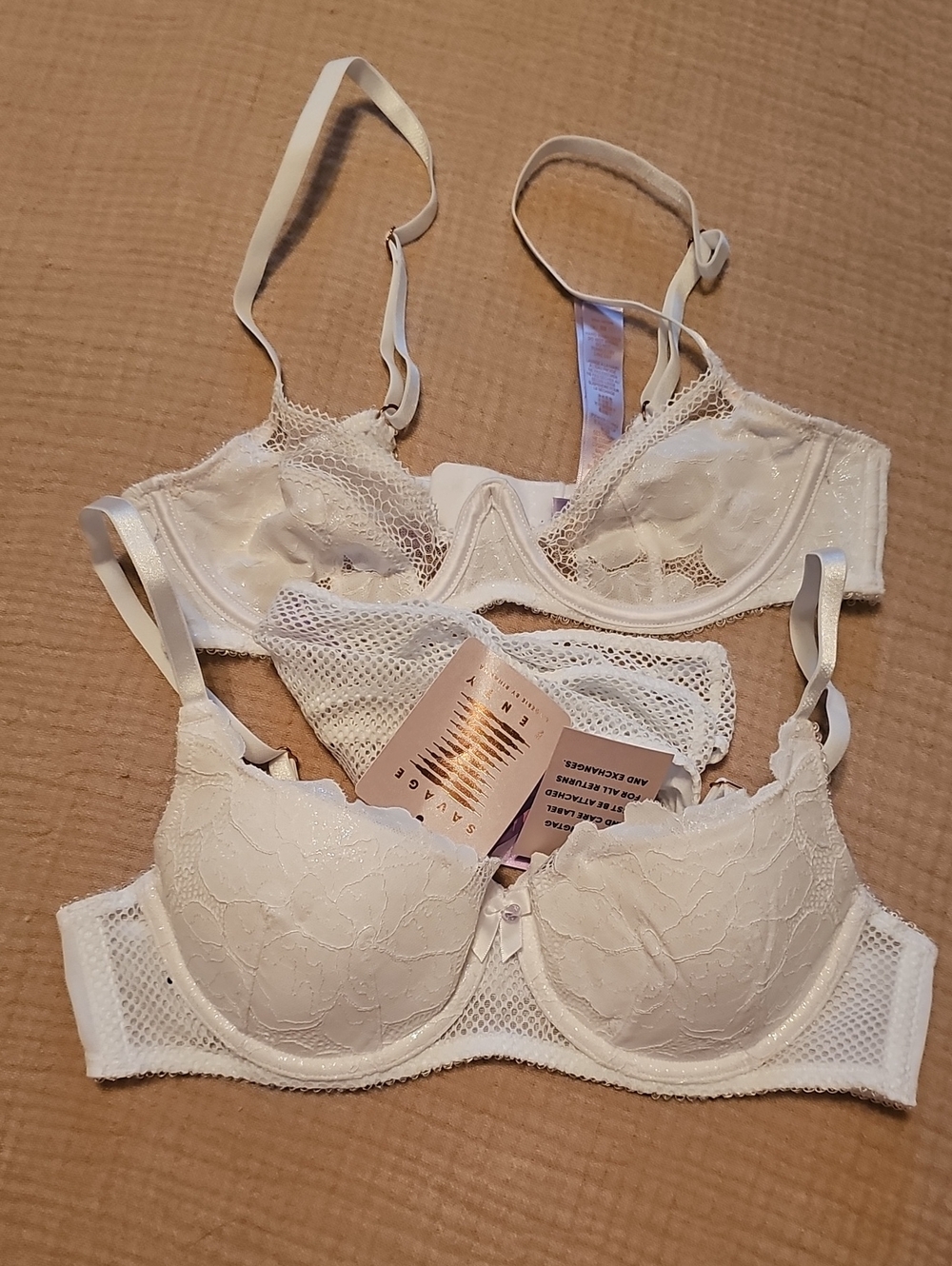 Savage X Fenty White Lace Underwire Bra Set